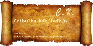 Czibulka Kálmán névjegykártya